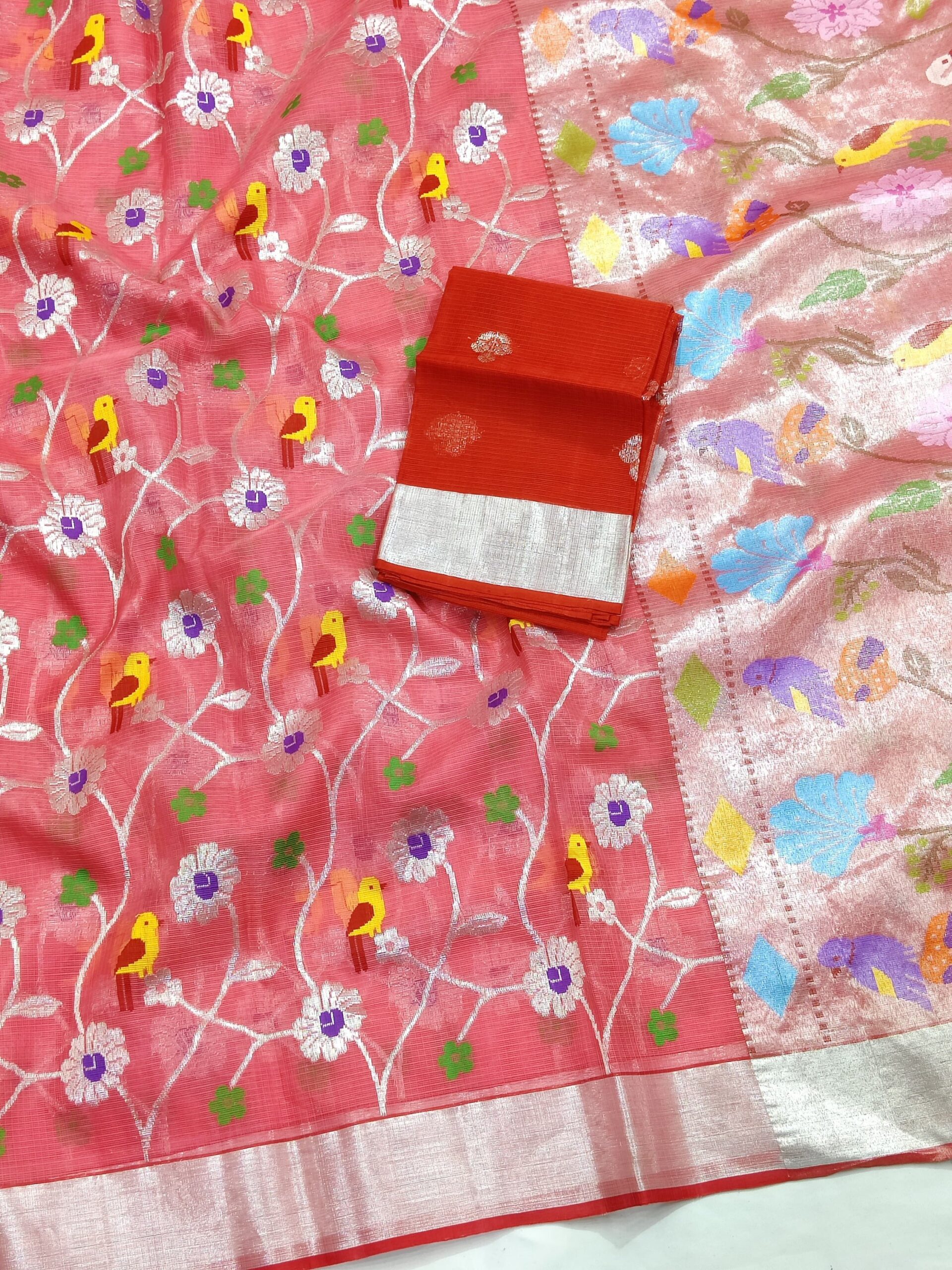 PURE ALL OVER JAAL ZARIKOTA HANDLOOM SAREE WITH BLOUSE_J454 - Image 2