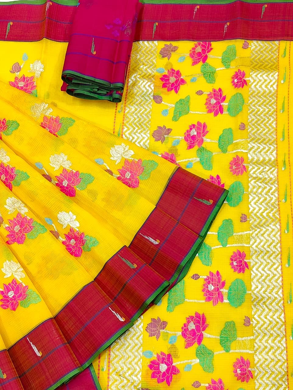 PURE ZARIKOTA HANDLOOM BUTA SAREE WITH BLOUSE B1232
