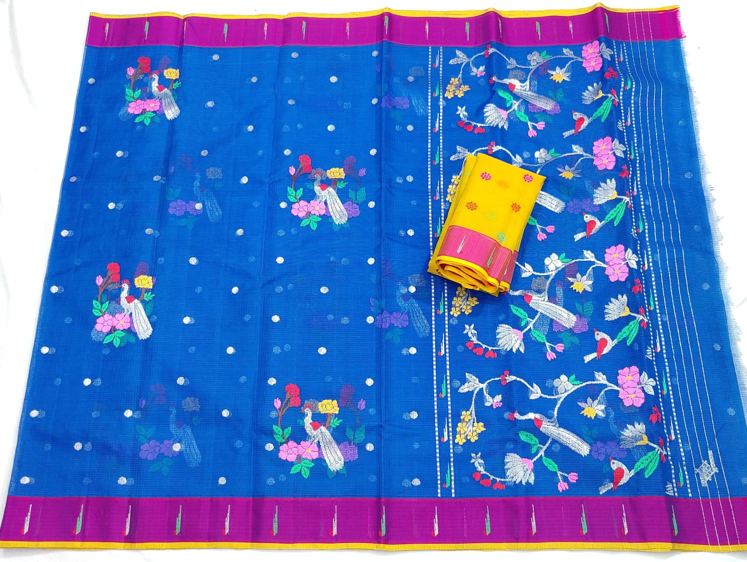 PURE ZARIKOTA HANDLOOM BUTA SAREE WITH BLOUSE B1233 - Image 4