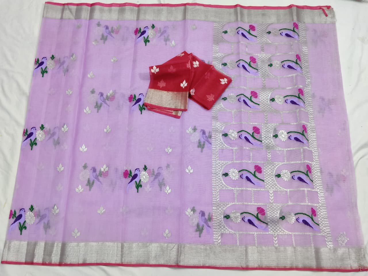 PURE ZARIKOTA HANDLOOM BUTA SAREE WITH BLOUSE B1235 - Image 4