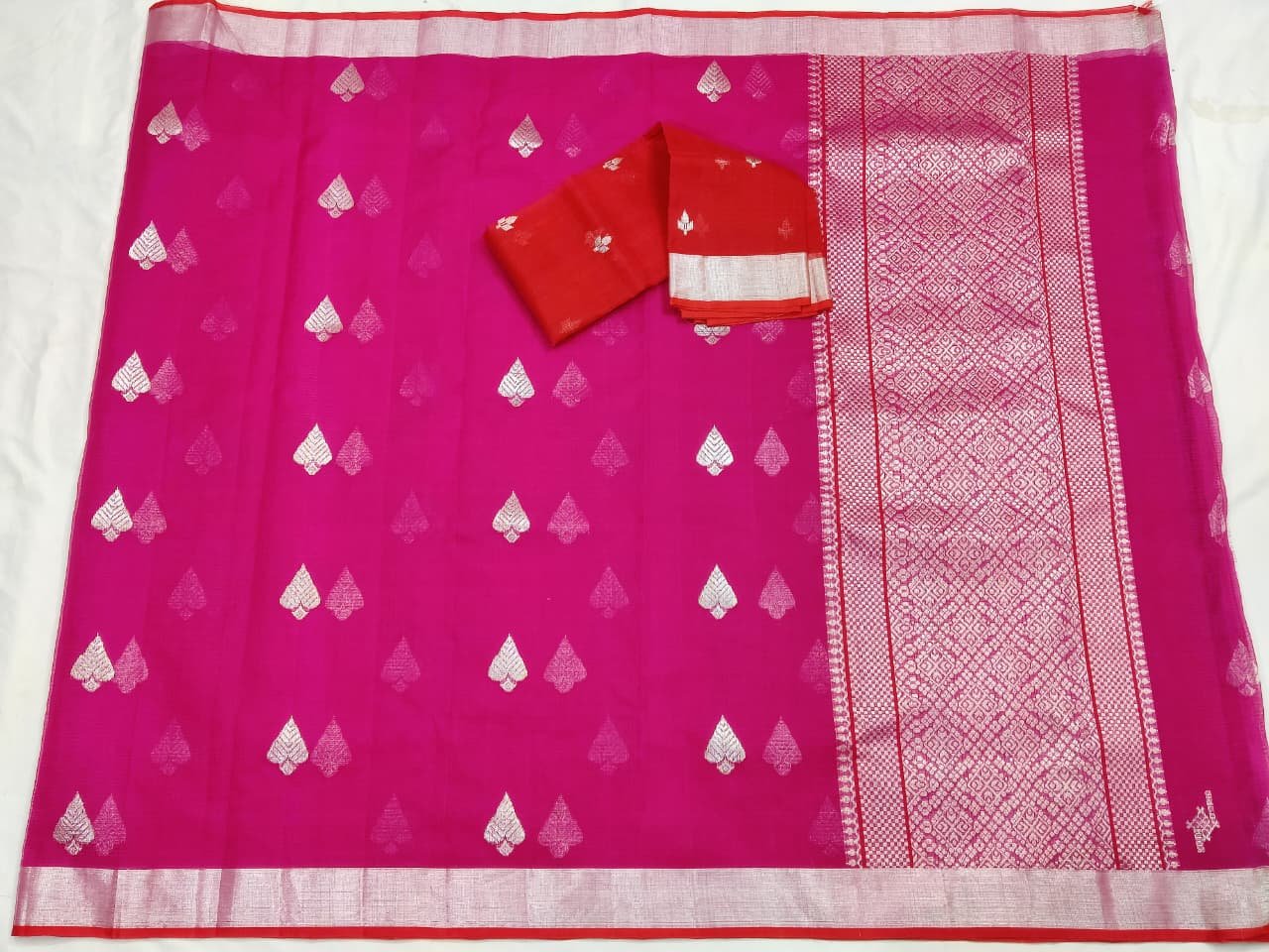 PURE ZARIKOTA HANDLOOM BUTA SAREE WITH BLOUSE B1236 - Image 4