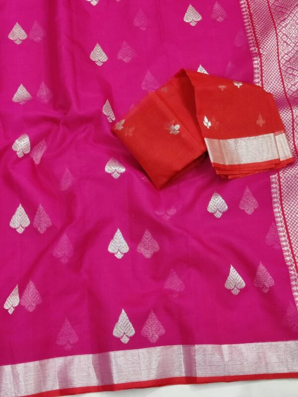 PURE ZARIKOTA HANDLOOM BUTA SAREE WITH BLOUSE B1236 - Image 2