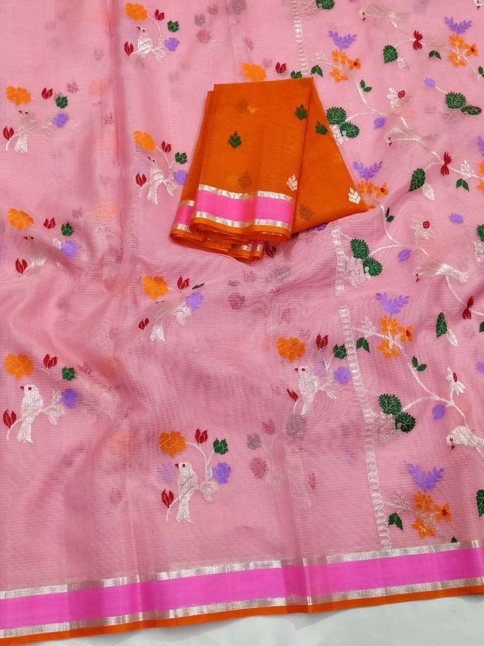 PURE ZARIKOTA HANDLOOM BUTA SAREE WITH BLOUSE B1237 - Image 2