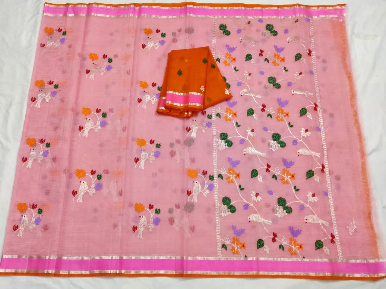 PURE ZARIKOTA HANDLOOM BUTA SAREE WITH BLOUSE B1237 - Image 4