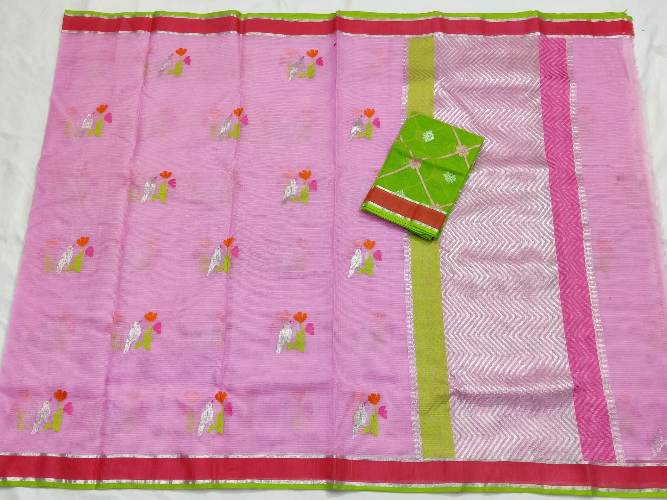 PURE ZARIKOTA HANDLOOM BUTA SAREE WITH BLOUSE B1239 - Image 4