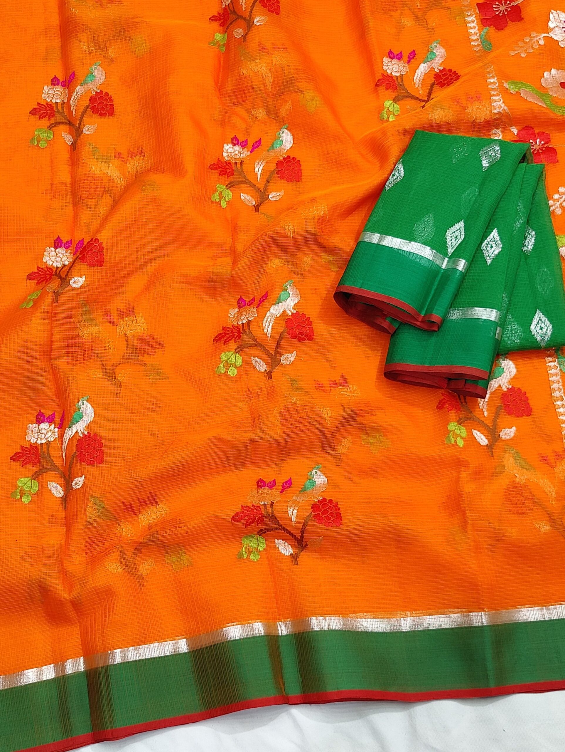 PURE ZARIKOTA HANDLOOM BUTA SAREE WITH BLOUSE B1240 - Image 2