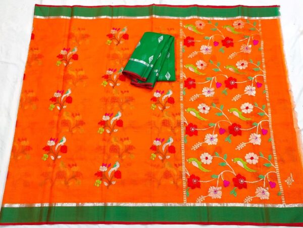PURE ZARIKOTA HANDLOOM BUTA SAREE WITH BLOUSE B1240 - Image 3