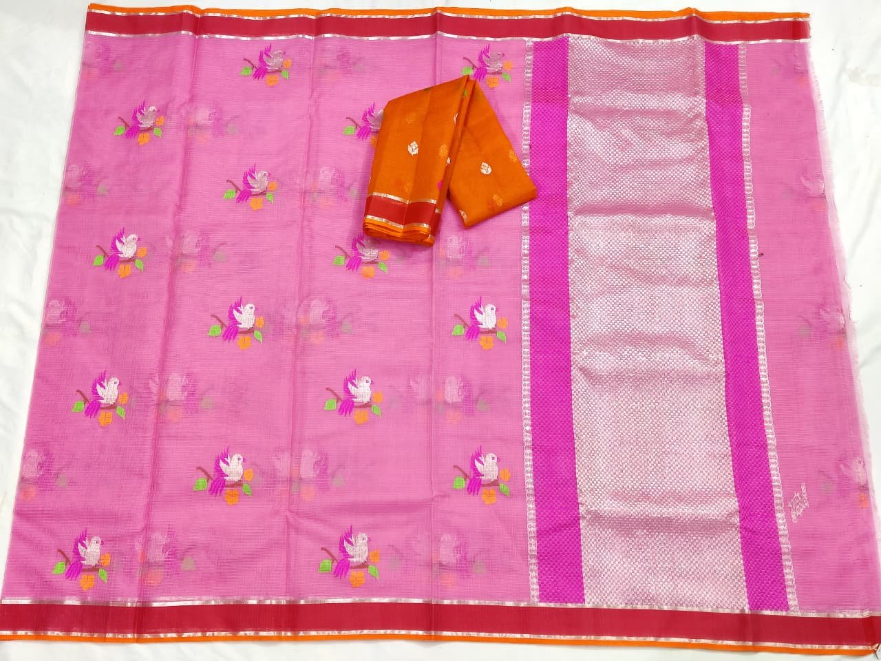 PURE ZARIKOTA HANDLOOM BUTA SAREE WITH BLOUSE B1242 - Image 4