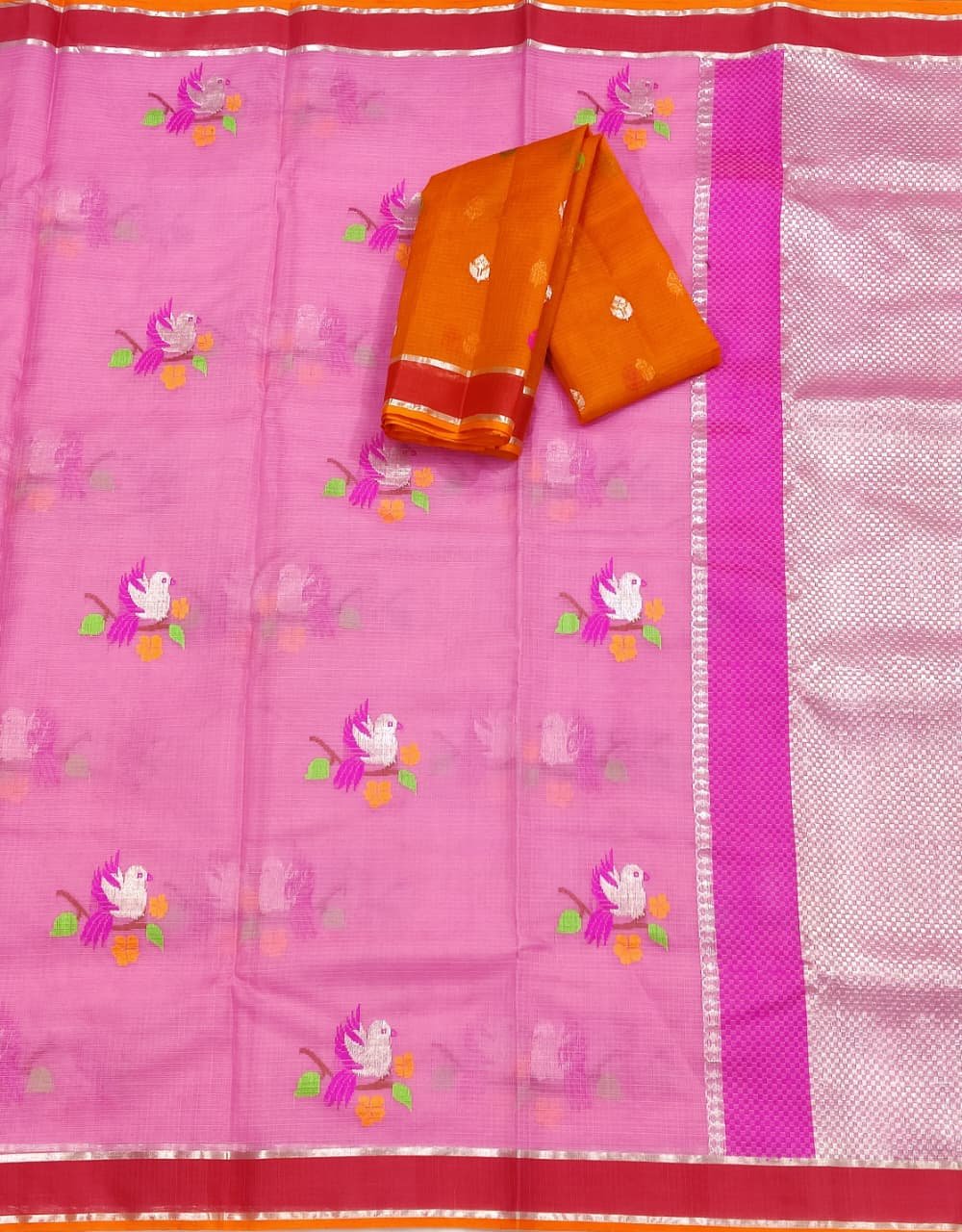 PURE ZARIKOTA HANDLOOM BUTA SAREE WITH BLOUSE B1242 - Image 3