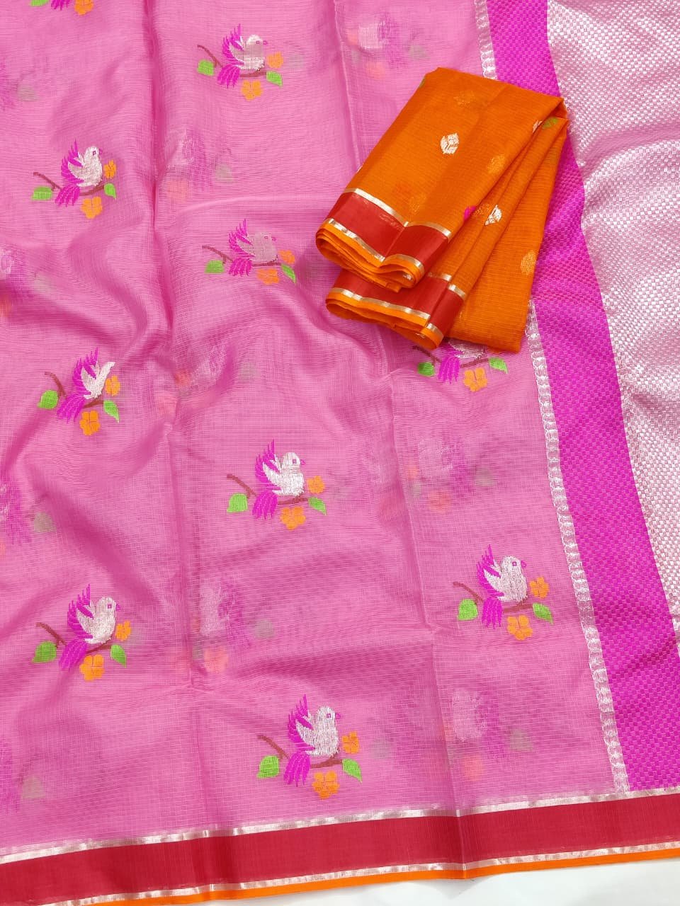 PURE ZARIKOTA HANDLOOM BUTA SAREE WITH BLOUSE B1242 - Image 2