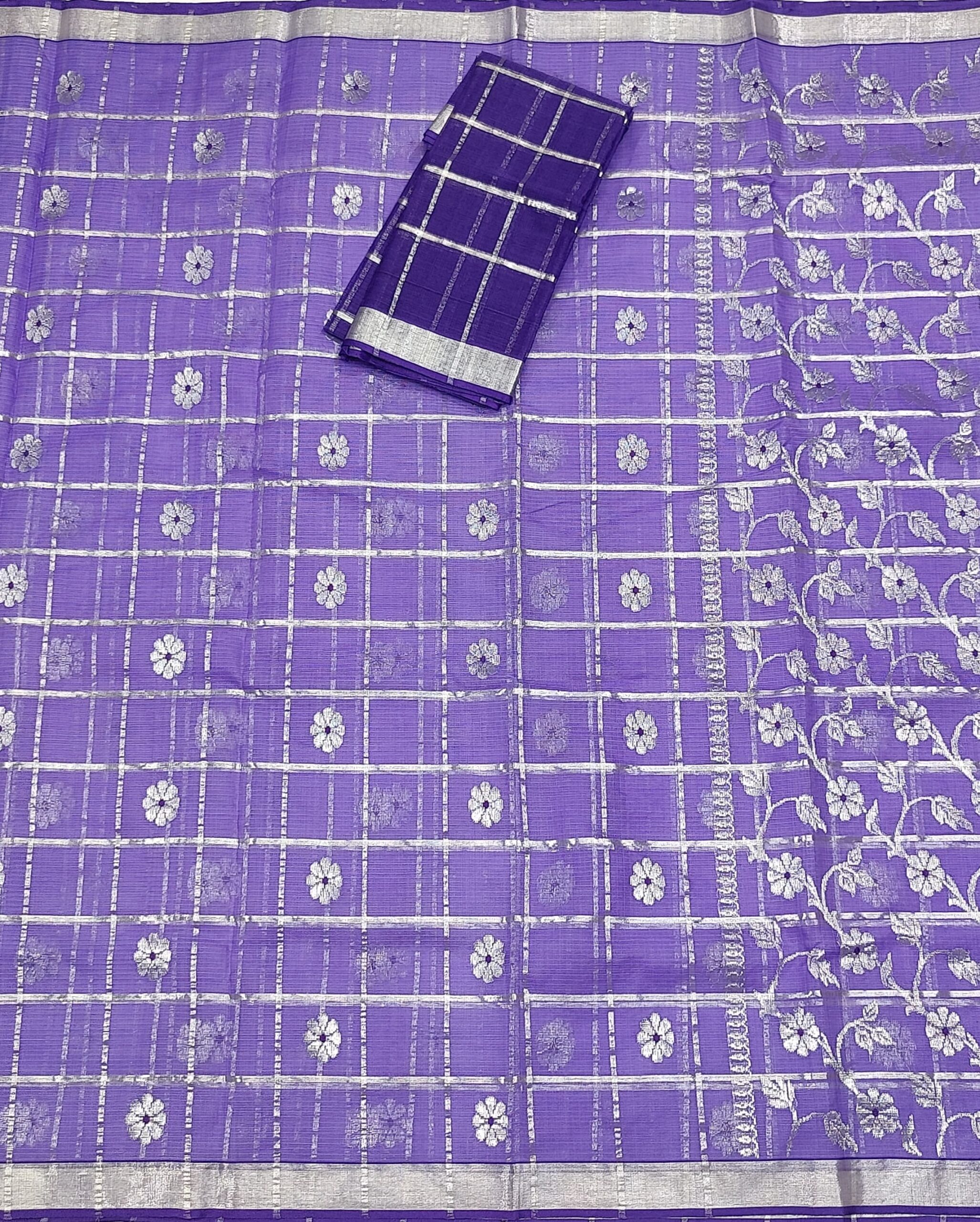 PURE ZARIKOTA HANDLOOM BUTA SAREE WITH BLOUSE B1241 - Image 3