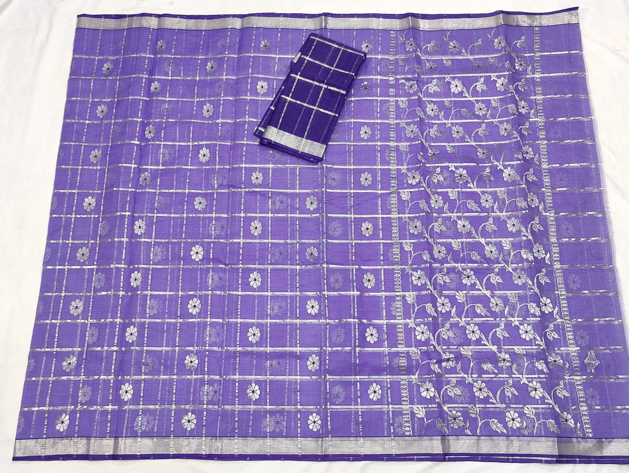 PURE ZARIKOTA HANDLOOM BUTA SAREE WITH BLOUSE B1241 - Image 4