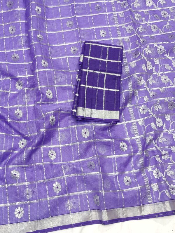 PURE ZARIKOTA HANDLOOM BUTA SAREE WITH BLOUSE B1241 - Image 2