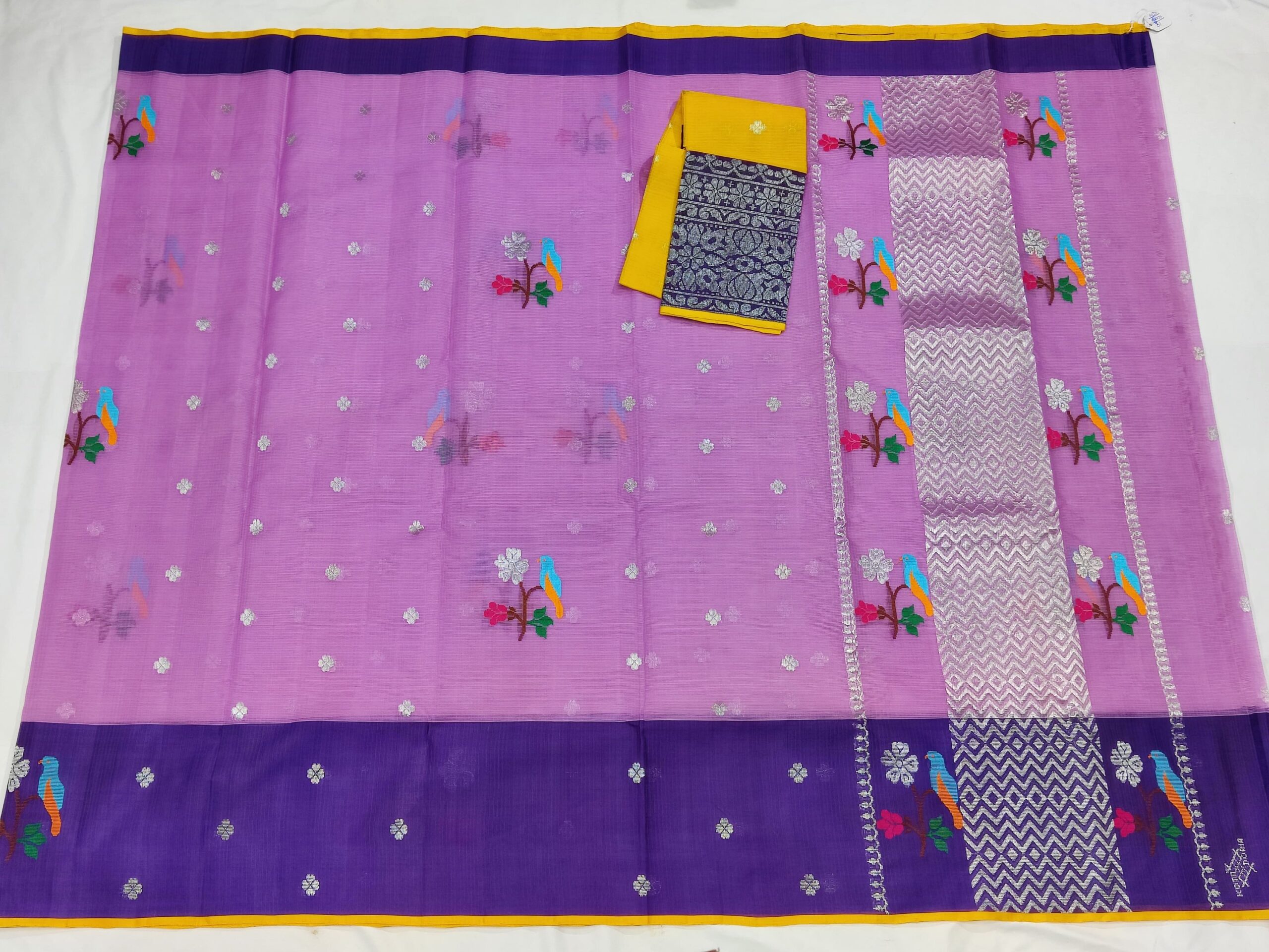 PURE ZARIKOTA HANDLOOM BUTA SAREE WITH BLOUSE B1230 - Image 4