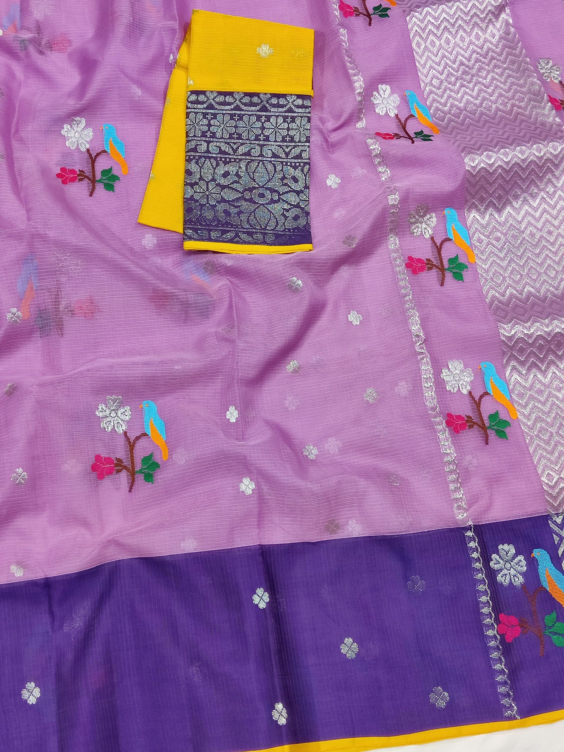 PURE ZARIKOTA HANDLOOM BUTA SAREE WITH BLOUSE B1230 - Image 2
