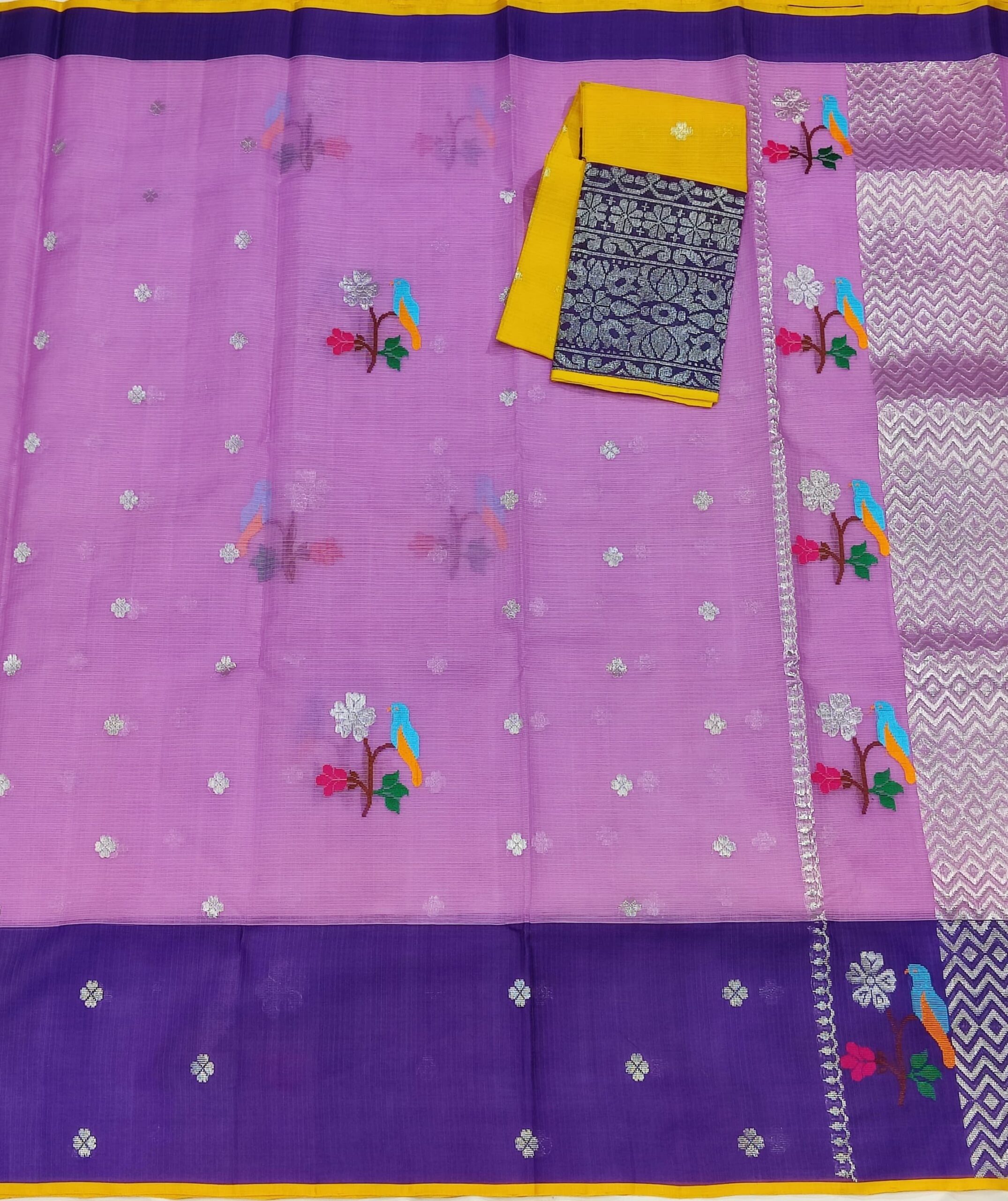 PURE ZARIKOTA HANDLOOM BUTA SAREE WITH BLOUSE B1230 - Image 3