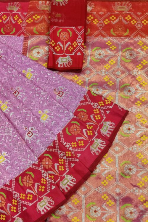 PURE ZAMAWAR WITH BOTH SIDES PATOLA BORDER ZARIKOTA HANDLOOM SAREE_Z52