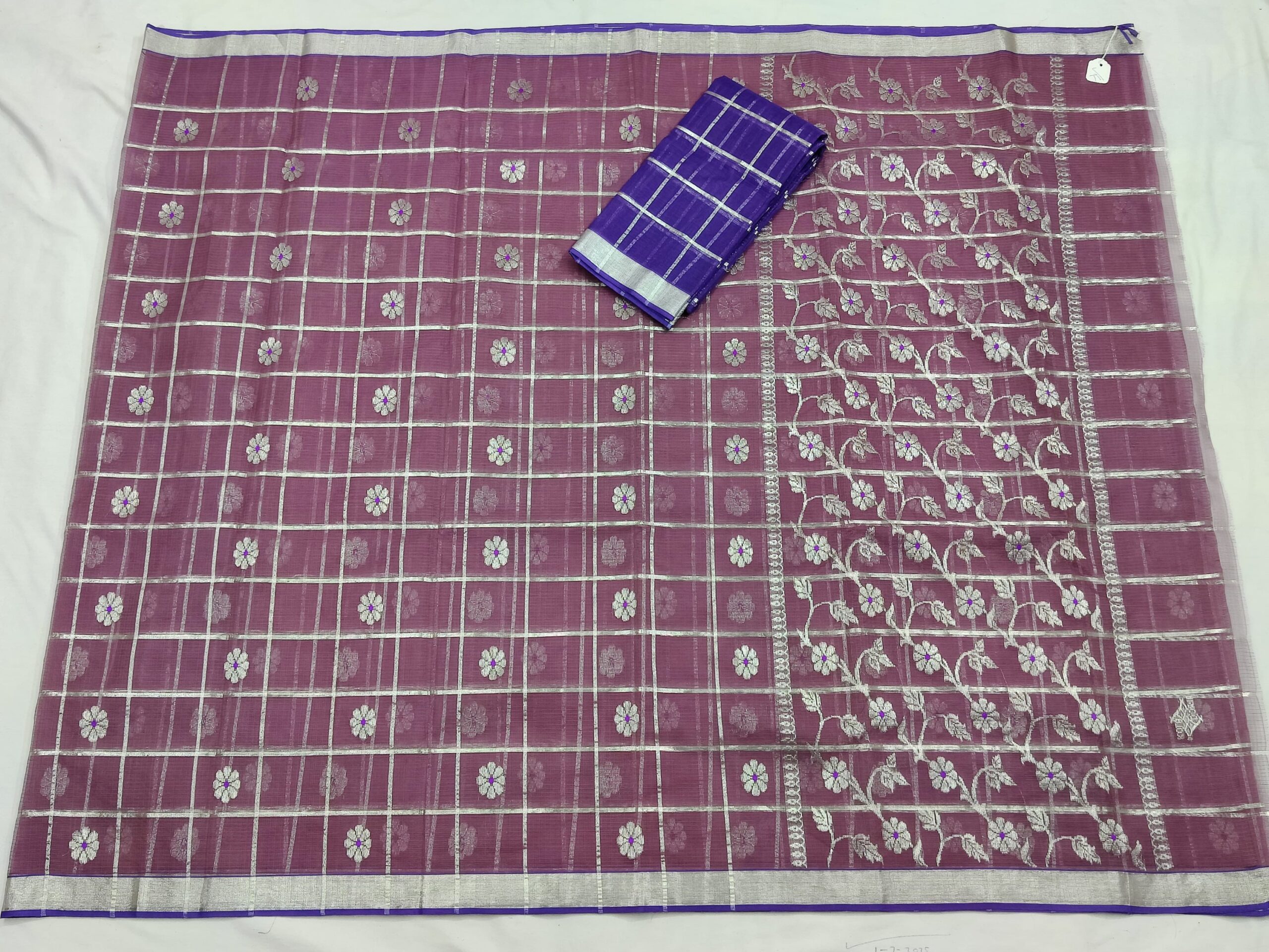 PURE ZARIKOTA HANDLOOM BUTA SAREE WITH BLOUSE B1246 - Image 4