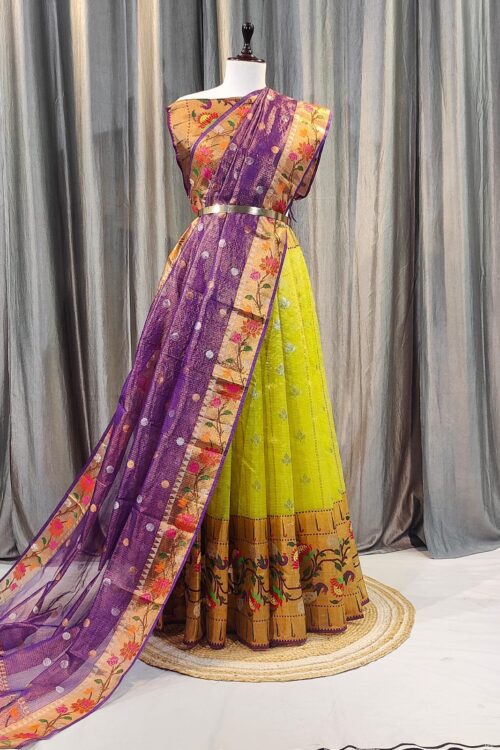 PURE ZARIKOTA HANDLOOM LEHANGA MATERIAL SET – L173