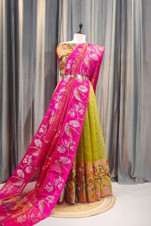 PURE ZARIKOTA HANDLOOM LEHANGA MATERIAL SET – L171