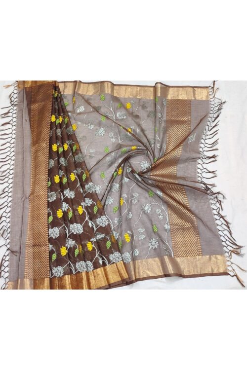 PURE ALL OVER JAAL ZARIKOTA HANDLOOM DUPATTA D-129