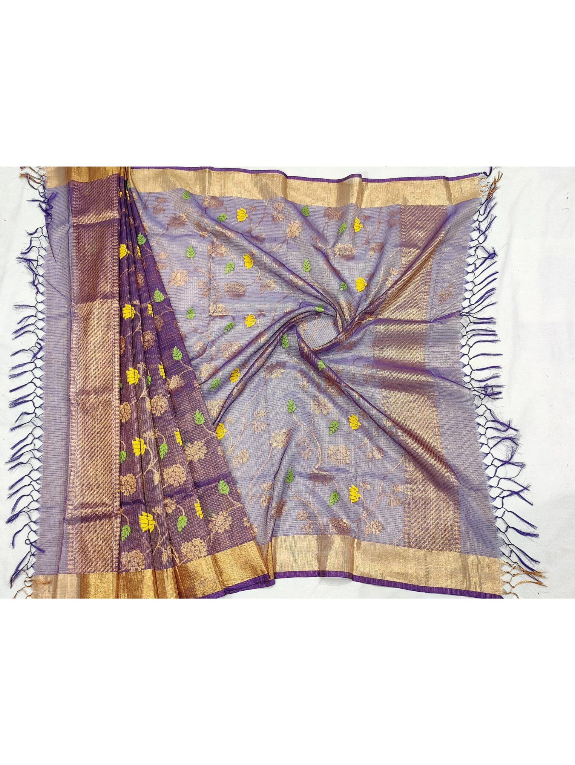 PURE GOLD TISSUE ALL OVER JAAL ZARIKOTA HANDLOOM DUPATTA D-132