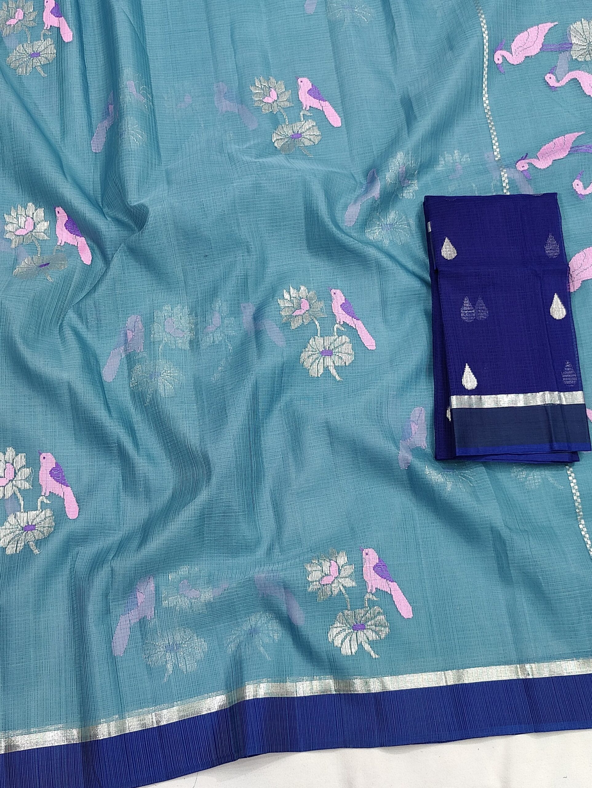 PURE ZARIKOTA HANDLOOM BUTA SAREE WITH BLOUSE B1274 - Image 2