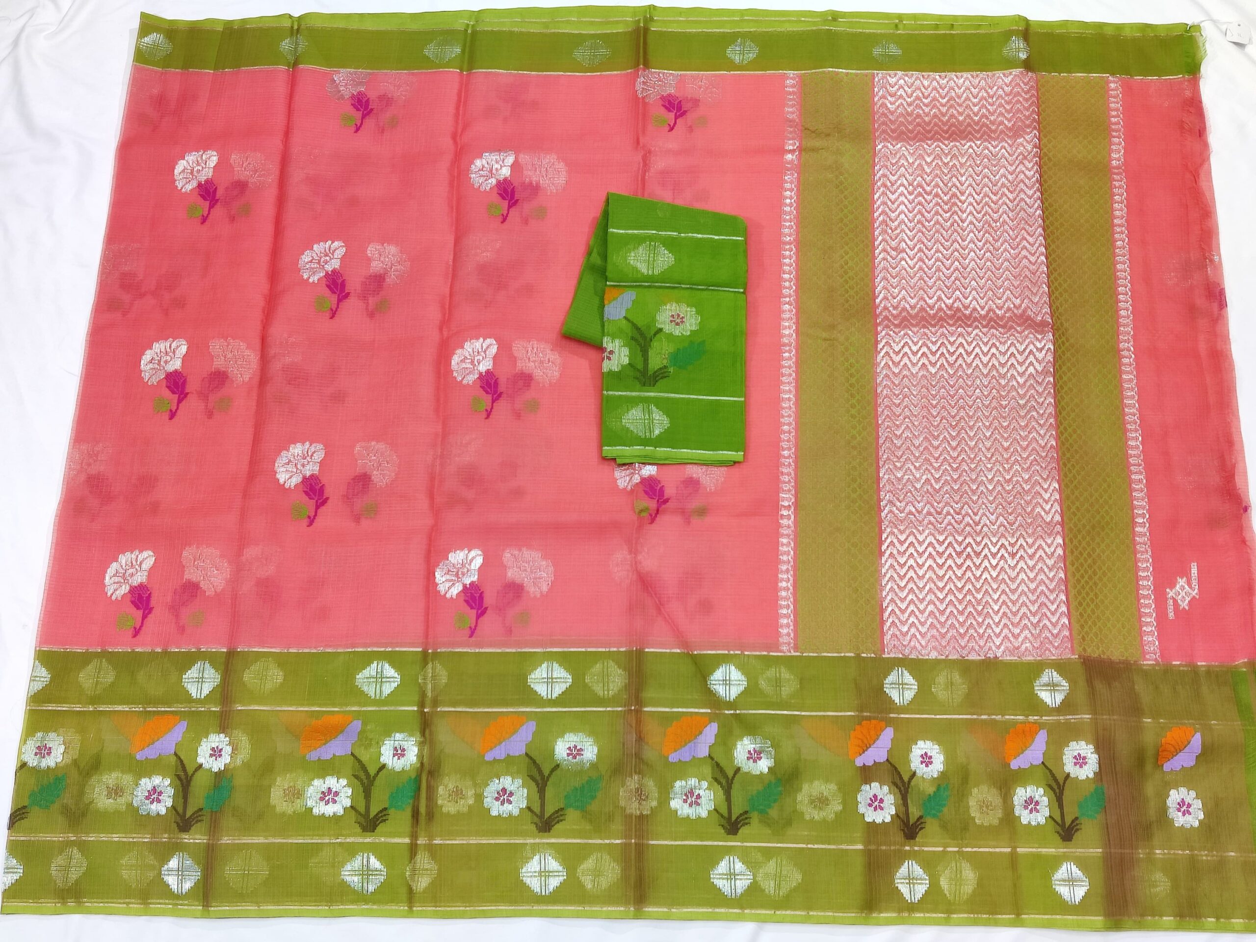 PURE ZARIKOTA HANDLOOM BUTA SAREE WITH BLOUSE B1316 - Image 4