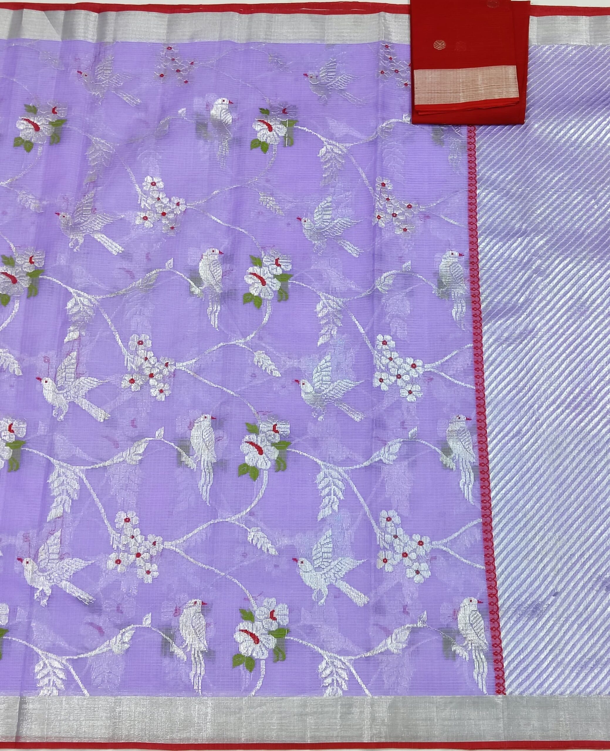 PURE ALL OVER JAAL ZARIKOTA HANDLOOM SAREE WITH BLOUSE_J472 - Image 3