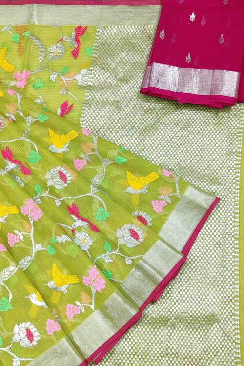 PURE ALL OVER JAAL ZARIKOTA HANDLOOM SAREE WITH BLOUSE_J473