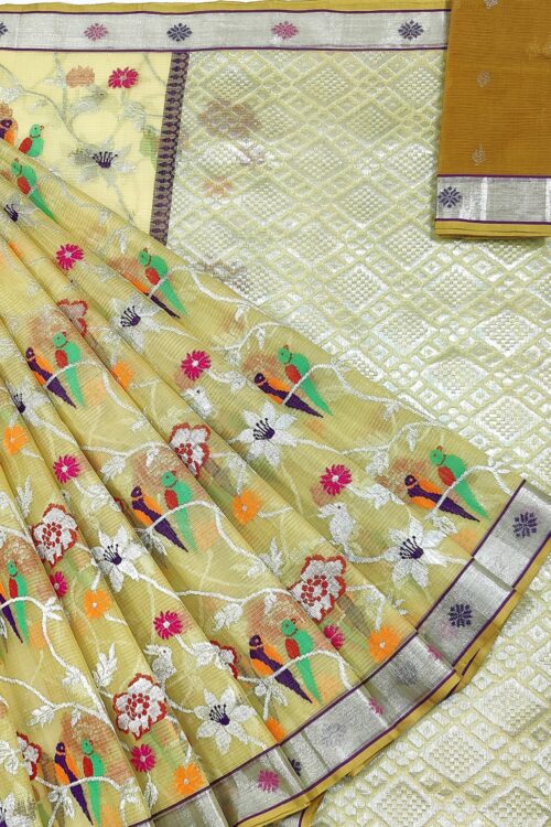 PURE ALL OVER JAAL ZARIKOTA HANDLOOM SAREE WITH BLOUSE_J474