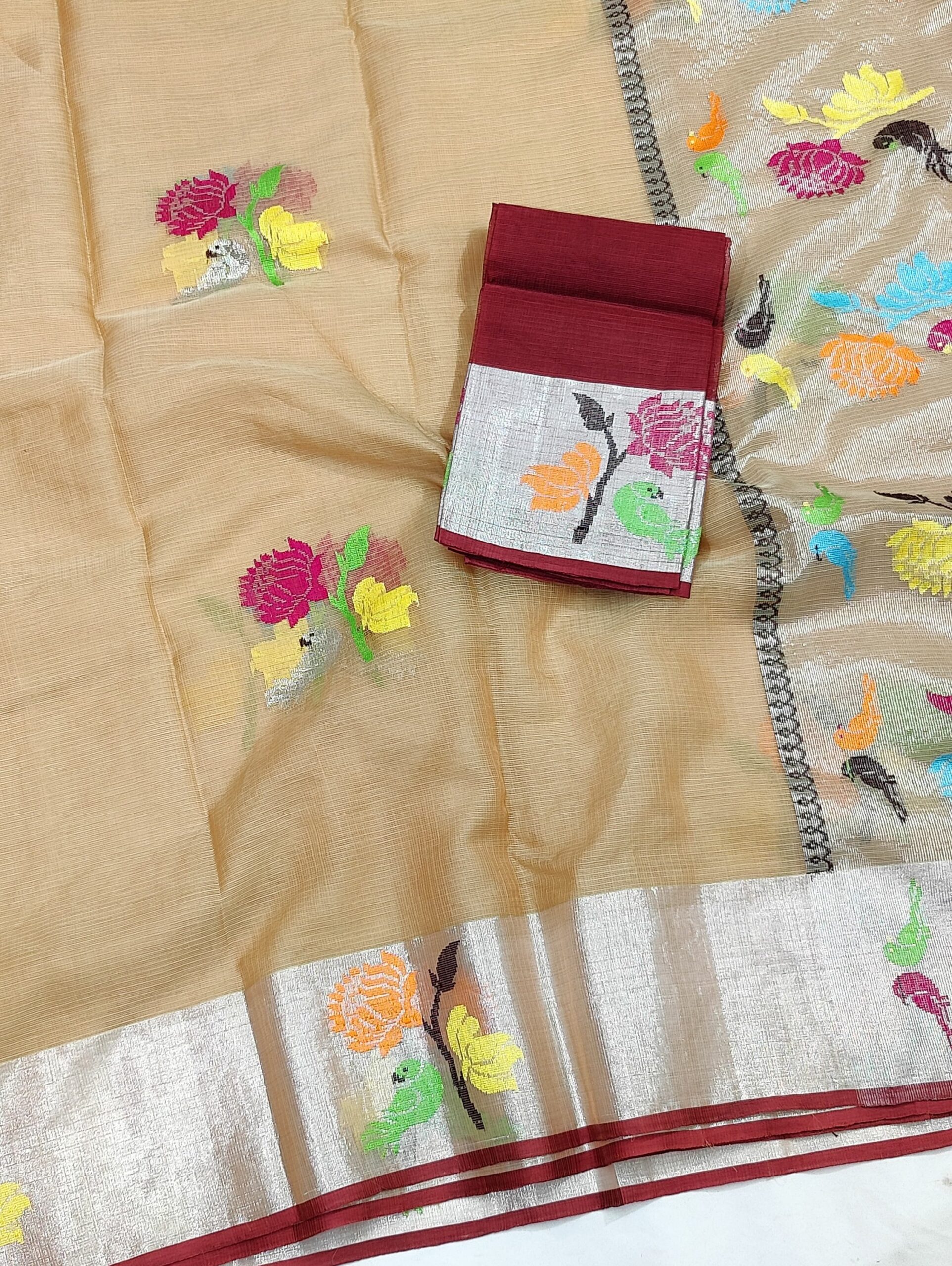PURE ZARIKOTA HANDLOOM BUTA SAREE WITH BLOUSE B1330 - Image 2