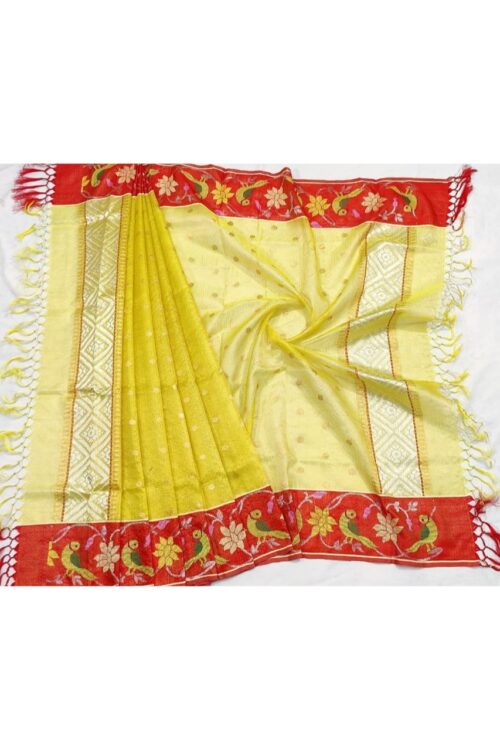PURE GOLD TISSUE BOTH SIDE PAITHANI BORDER ZARIKOTA HANDLOOM DUPATTA D-137
