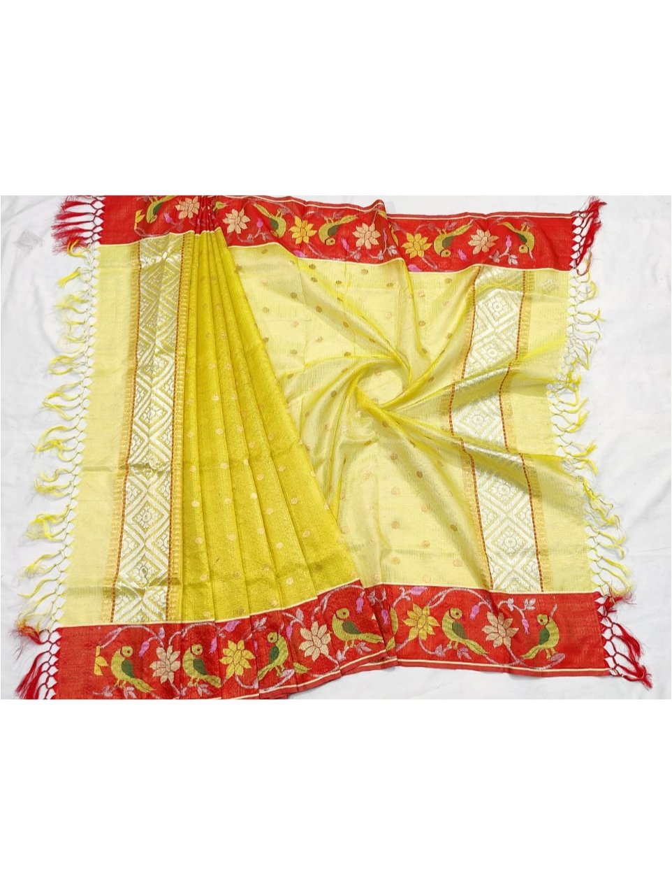 PURE GOLD TISSUE BOTH SIDE PAITHANI BORDER ZARIKOTA HANDLOOM DUPATTA D-137