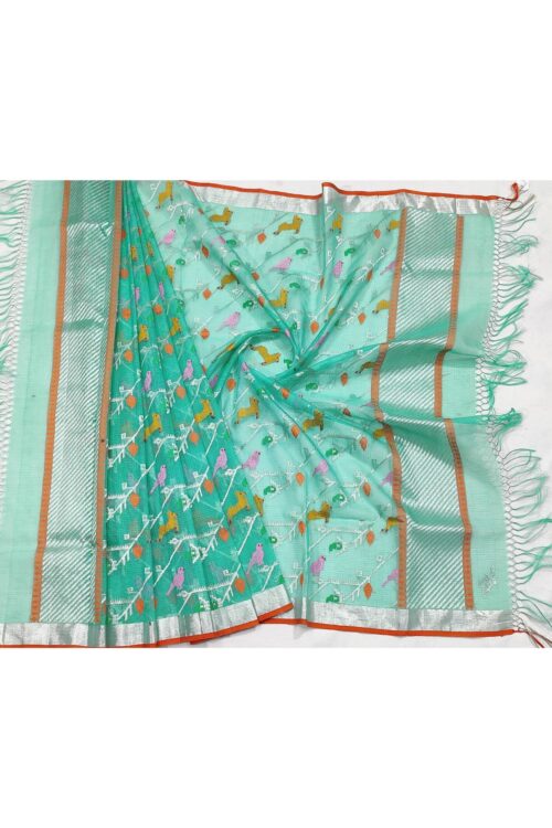 PURE ALL OVER JAAL ZARIKOTA HANDLOOM DUPATTA D-135