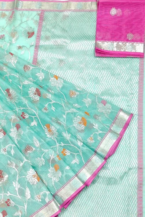 PURE ALL OVER JAAL ZARIKOTA HANDLOOM SAREE WITH BLOUSE_J480