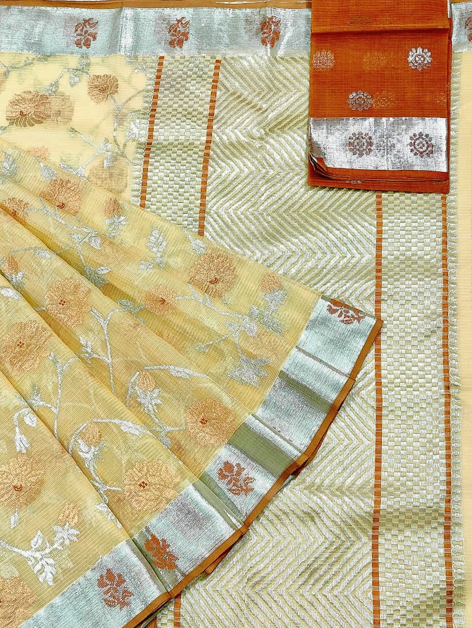PURE ALL OVER JAAL ZARIKOTA HANDLOOM SAREE WITH BLOUSE_J479
