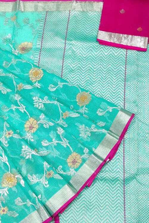 PURE ALL OVER JAAL ZARIKOTA HANDLOOM SAREE WITH BLOUSE_J478