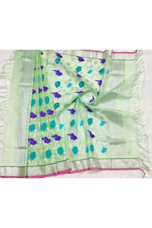 PURE ALL OVER JAAL ZARIKOTA HANDLOOM DUPATTA D-159