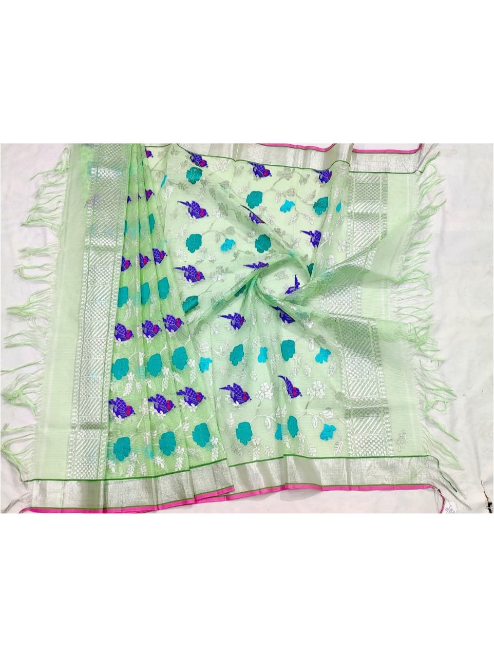 PURE ALL OVER JAAL ZARIKOTA HANDLOOM DUPATTA D-159
