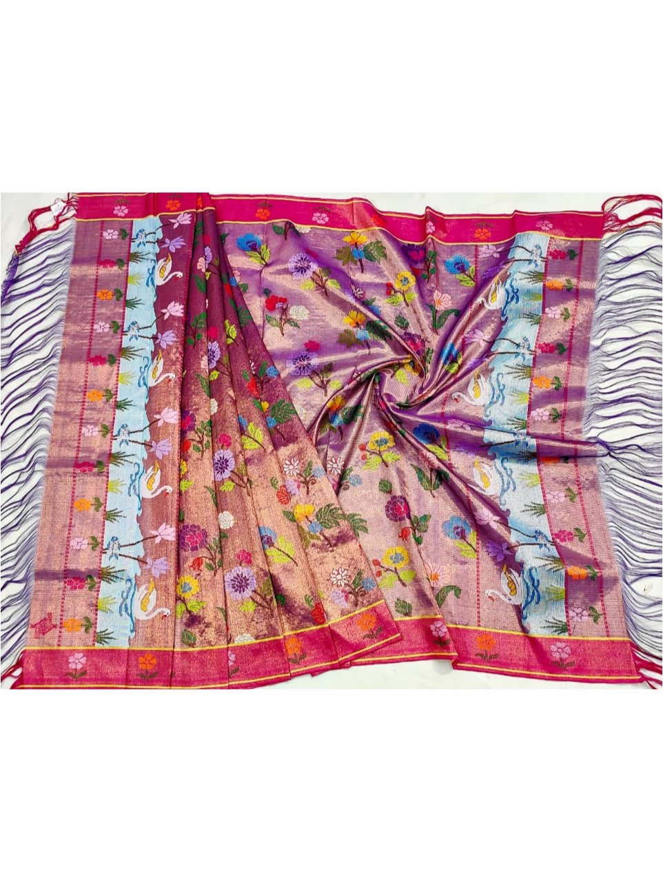 PURE GOLD DUBBLE TISSUE ALL OVER JAAL ZARIKOTA HANDLOOM DUPATTA D-156