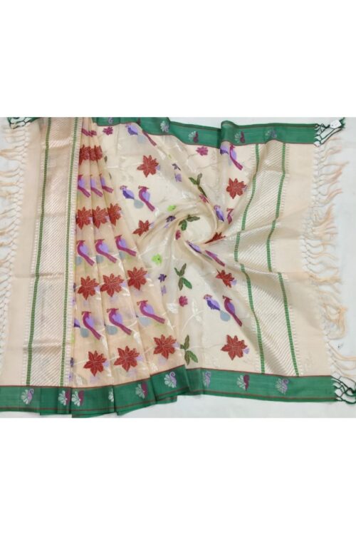 PURE  ALL OVER JAAL ZARIKOTA HANDLOOM DUPATTA D-154