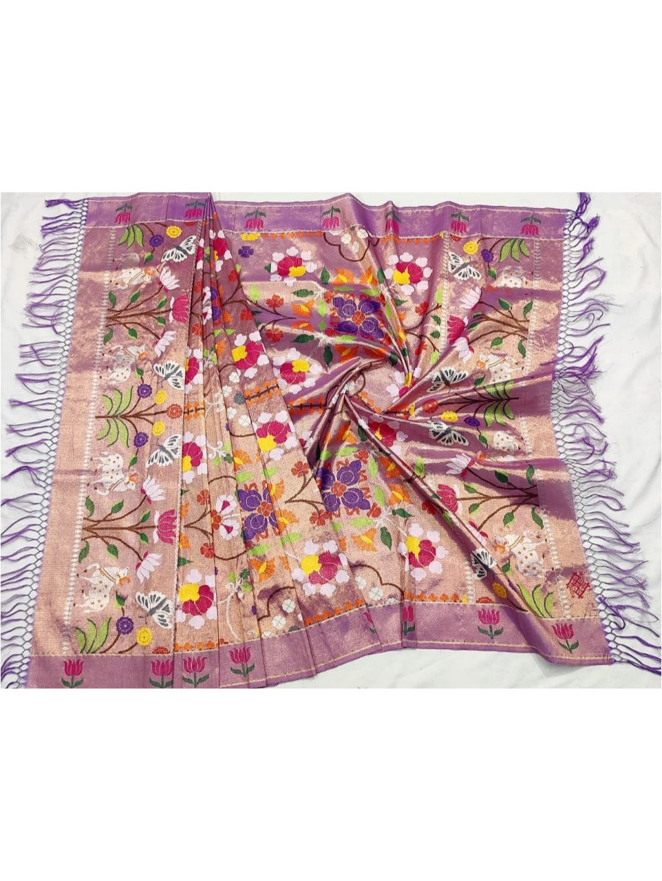 PURE GOLD DUBBLE TISSUE ALL OVER JALL ZARIKOTA HANDLOOM DUPATTA D-164