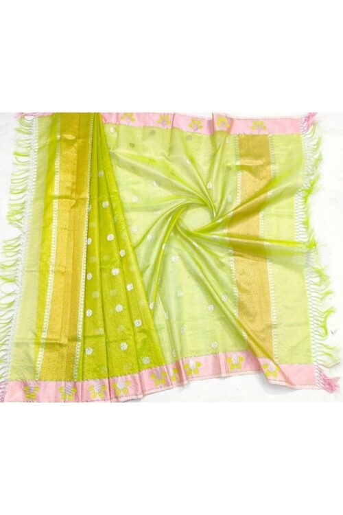 PURE GOLD TISSUE BUTTIS ZARIKOTA HANDLOOM DUPATTA D-169