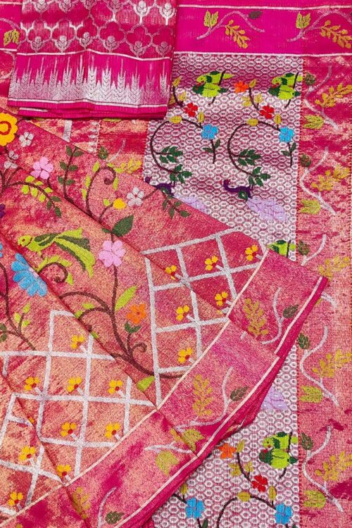 PURE GOLD DOUBLE TISSUE ALL OVER JAAL ZARIKOTA HANDLOOM SAREE_T-315