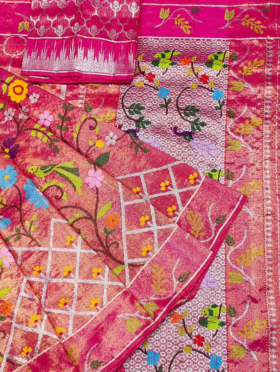 PURE GOLD DOUBLE TISSUE ALL OVER JAAL ZARIKOTA HANDLOOM SAREE_T-315