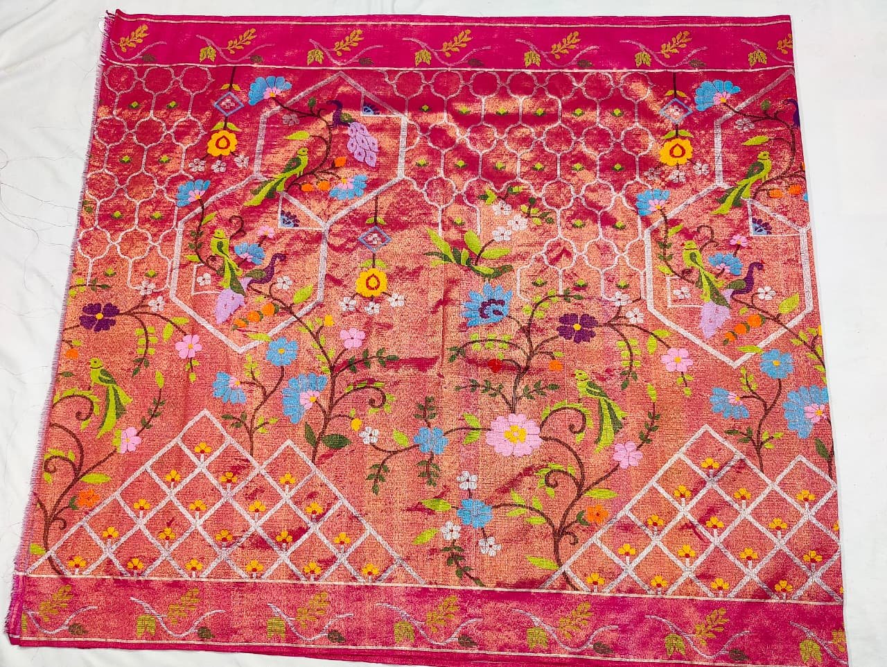 PURE GOLD DOUBLE TISSUE ALL OVER JAAL ZARIKOTA HANDLOOM SAREE_T-315 - Image 5