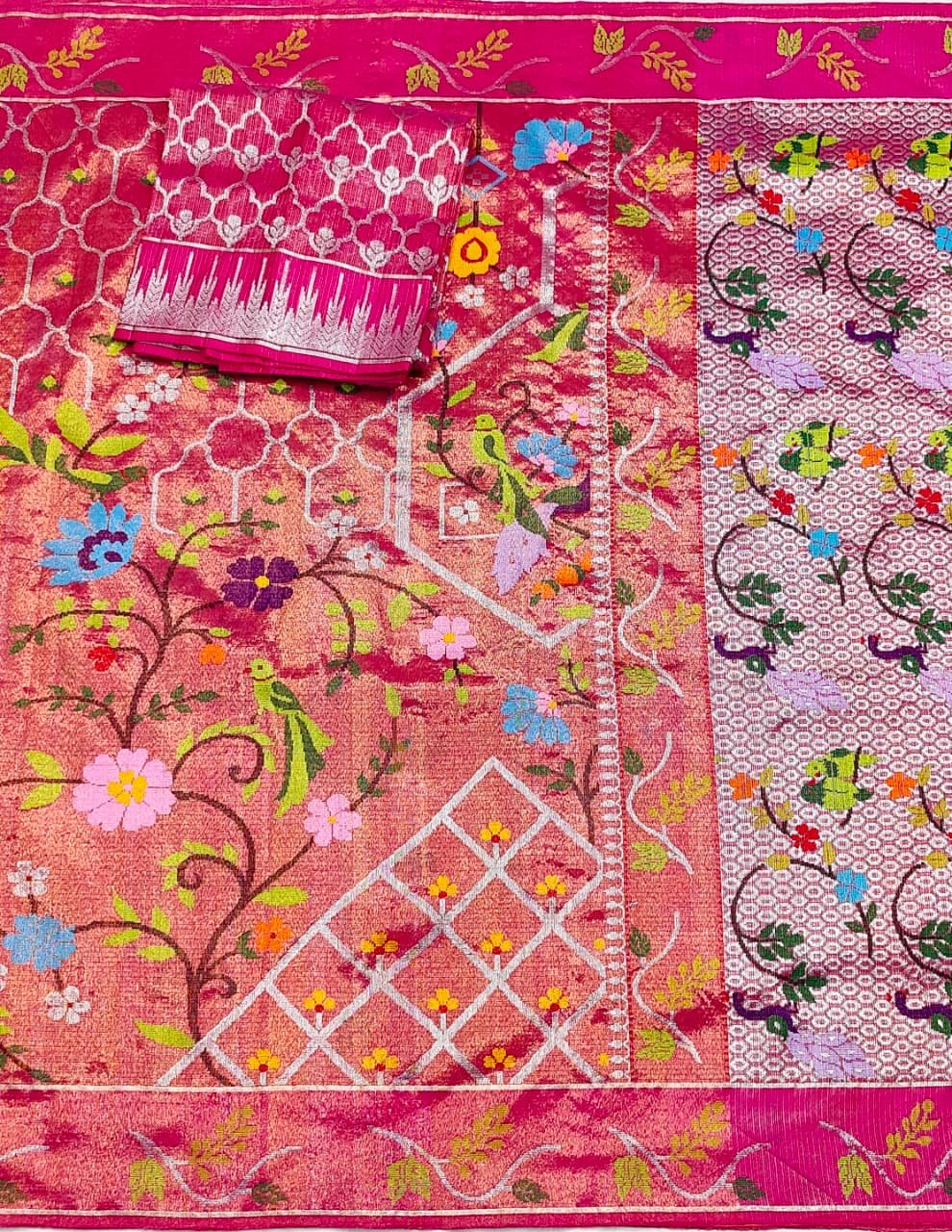 PURE GOLD DOUBLE TISSUE ALL OVER JAAL ZARIKOTA HANDLOOM SAREE_T-315 - Image 3