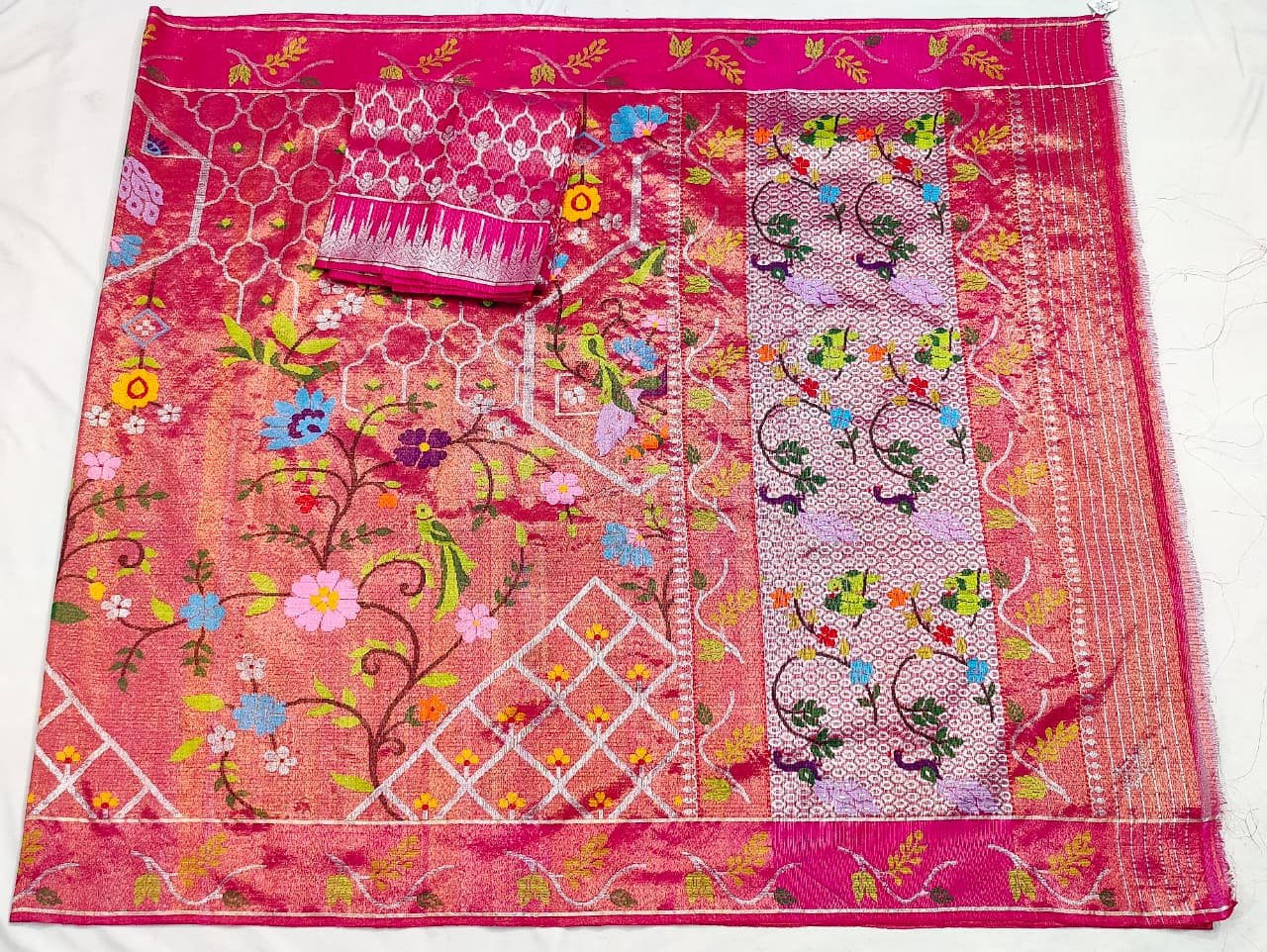 PURE GOLD DOUBLE TISSUE ALL OVER JAAL ZARIKOTA HANDLOOM SAREE_T-315 - Image 4