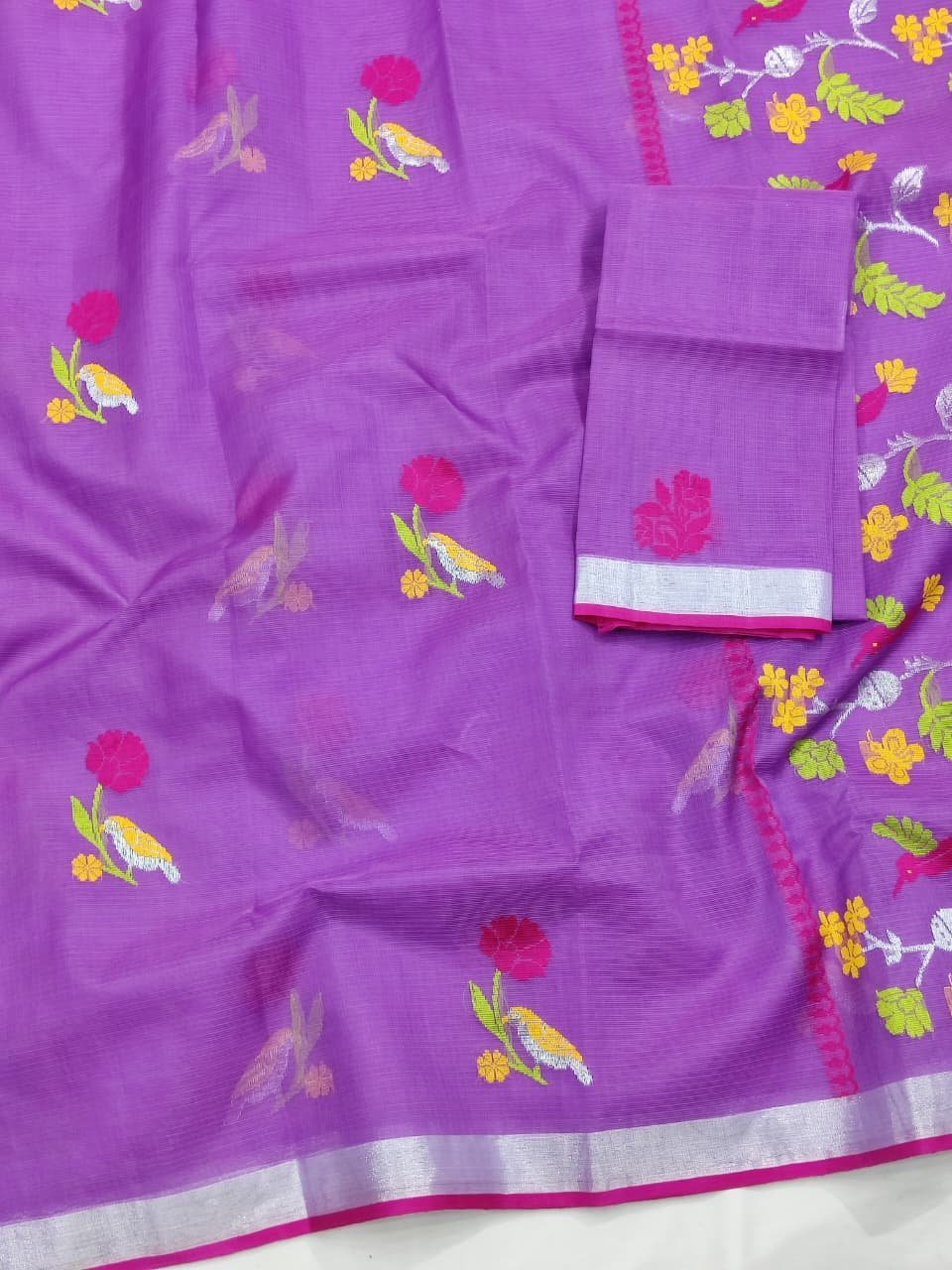 PURE ZARIKOTA HANDLOOM BUTA SAREE WITH BLOUSE B1377 - Image 2